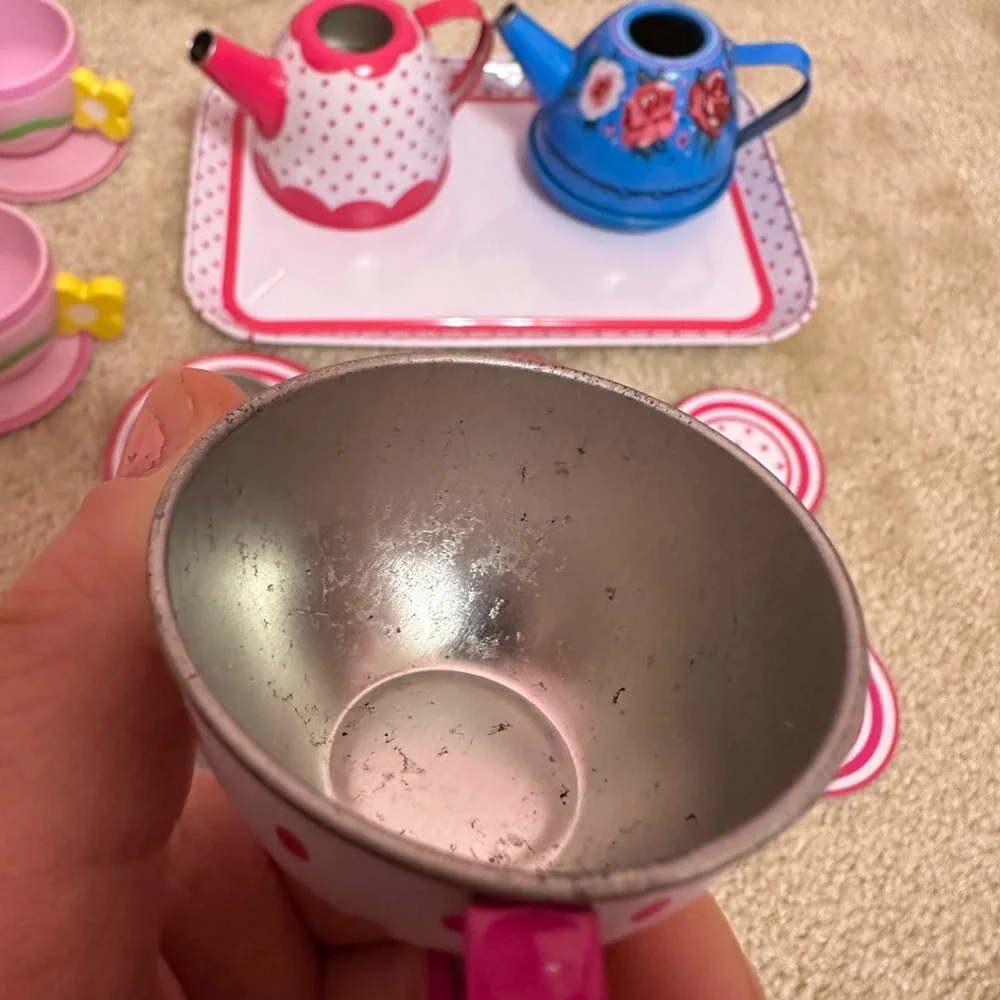 Metal and Plastic Tea Set Replacement Pieces Lot
